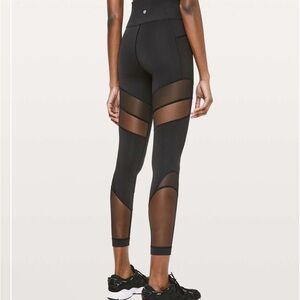 Lululemon Forget The Sweat Tight *25" Black Size 4  -  Mesh, Everlux - W5BZWS